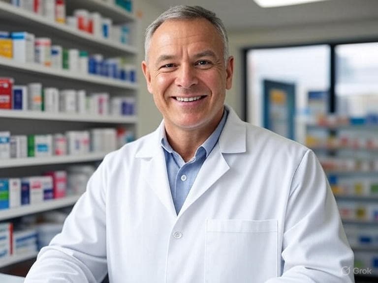 Pharmacy technician filling a prescription